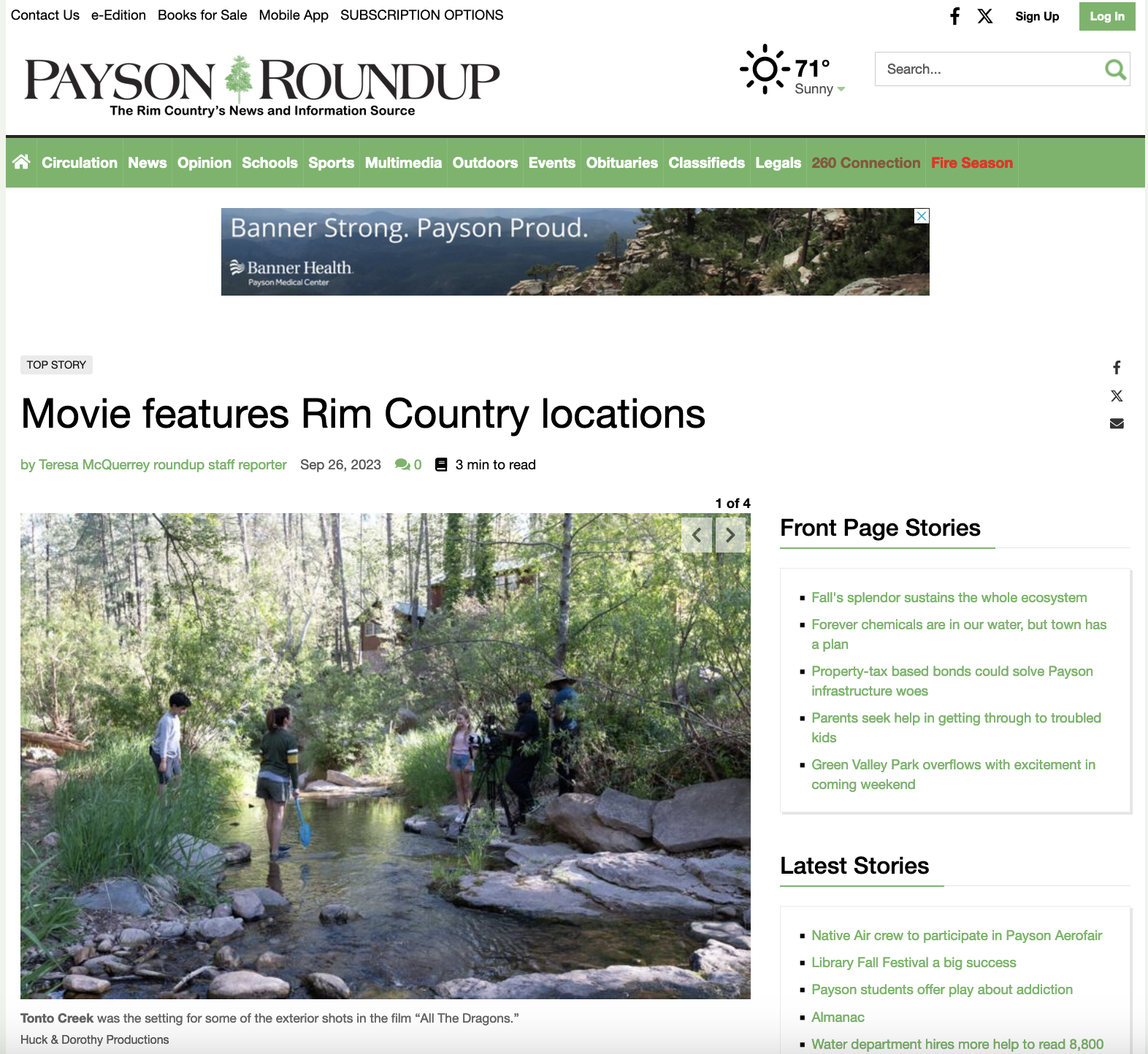 New Article in Payson Roundup